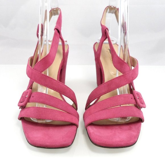 NEW$455 SERGIO ROSSI Royal Suede Block Heel Sandals Strappy Buckled Slingback 37 - Picture 9 of 17